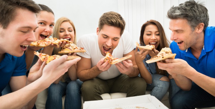 Friends Eating Pizza