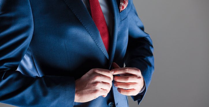 Male elegance, businessman wearing navy blue suit